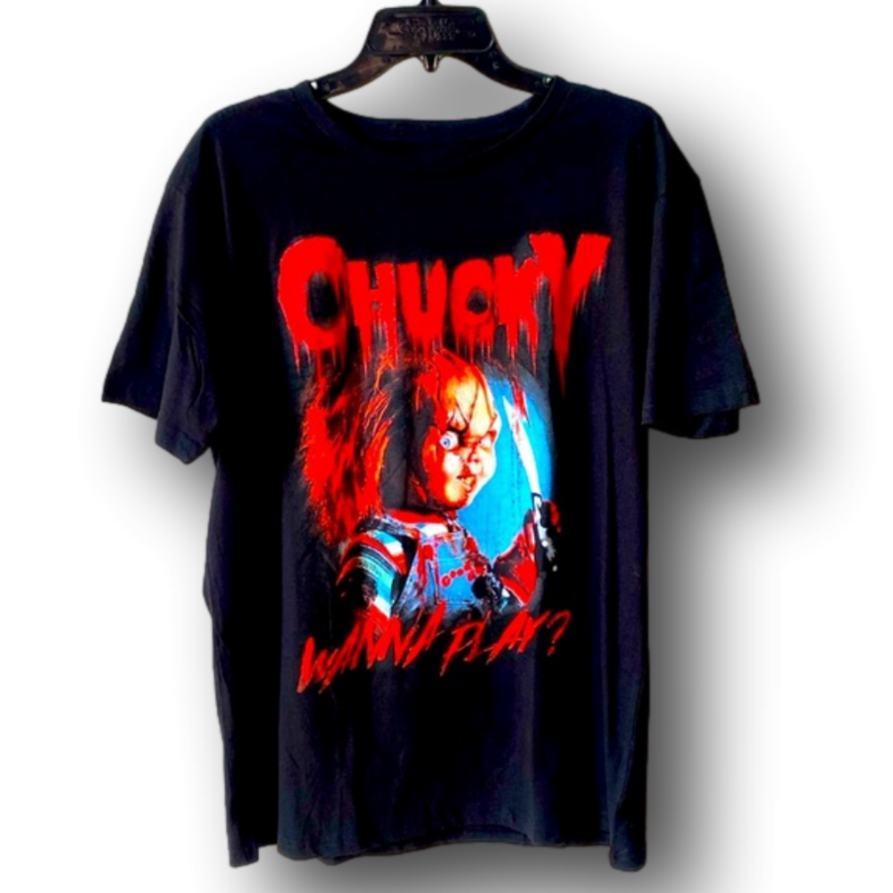 Chucky "Wanna Play?" Graphic T-Shirt - Size Large - NWT